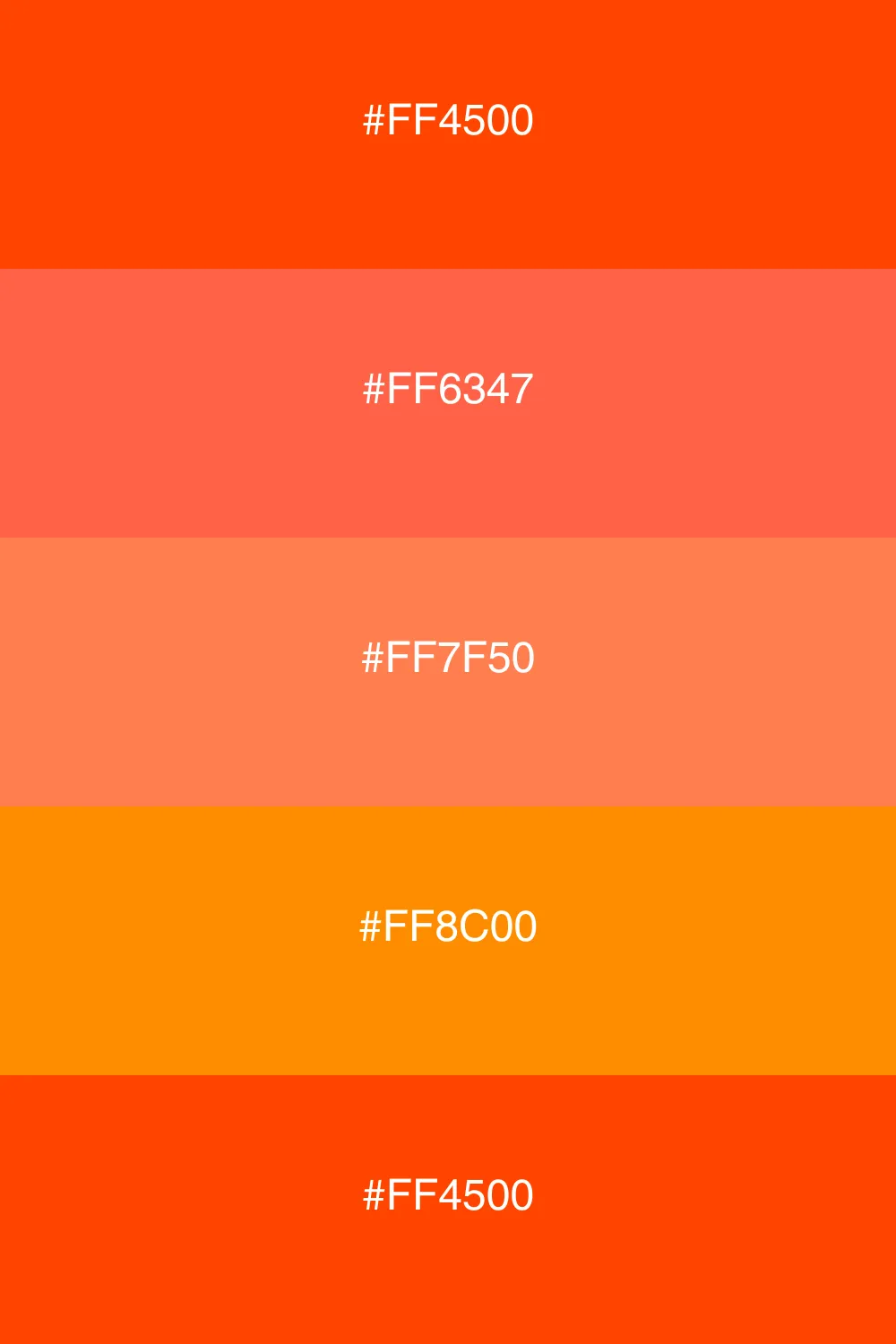 Variations of orange-red for depth.