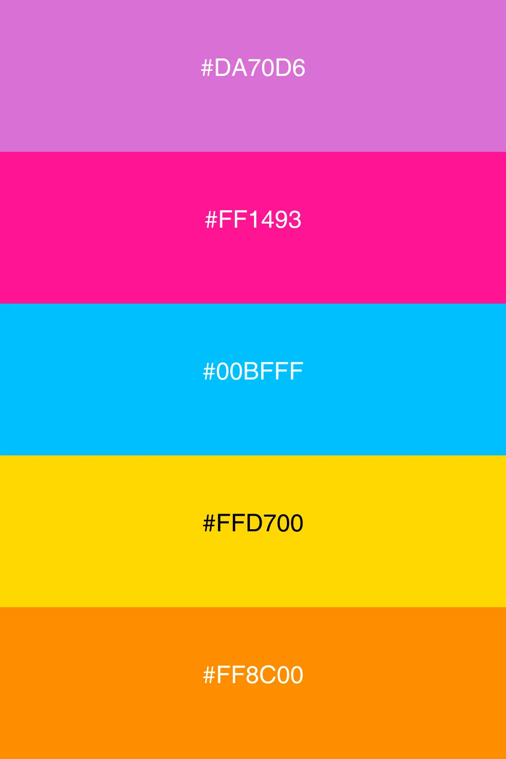 A dynamic palette with a fusion of vibrant colors.