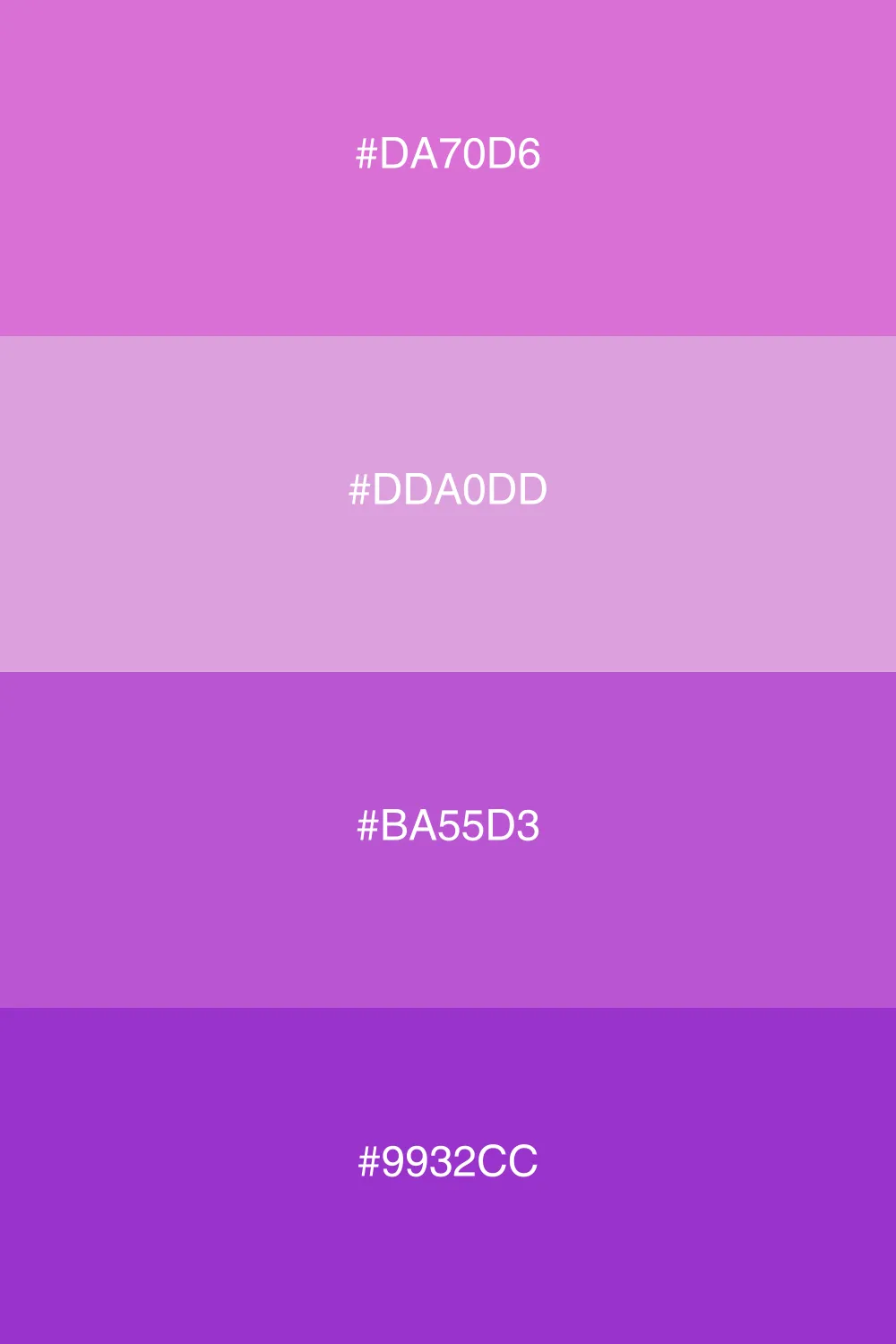 Variations of orchid for a cohesive look.