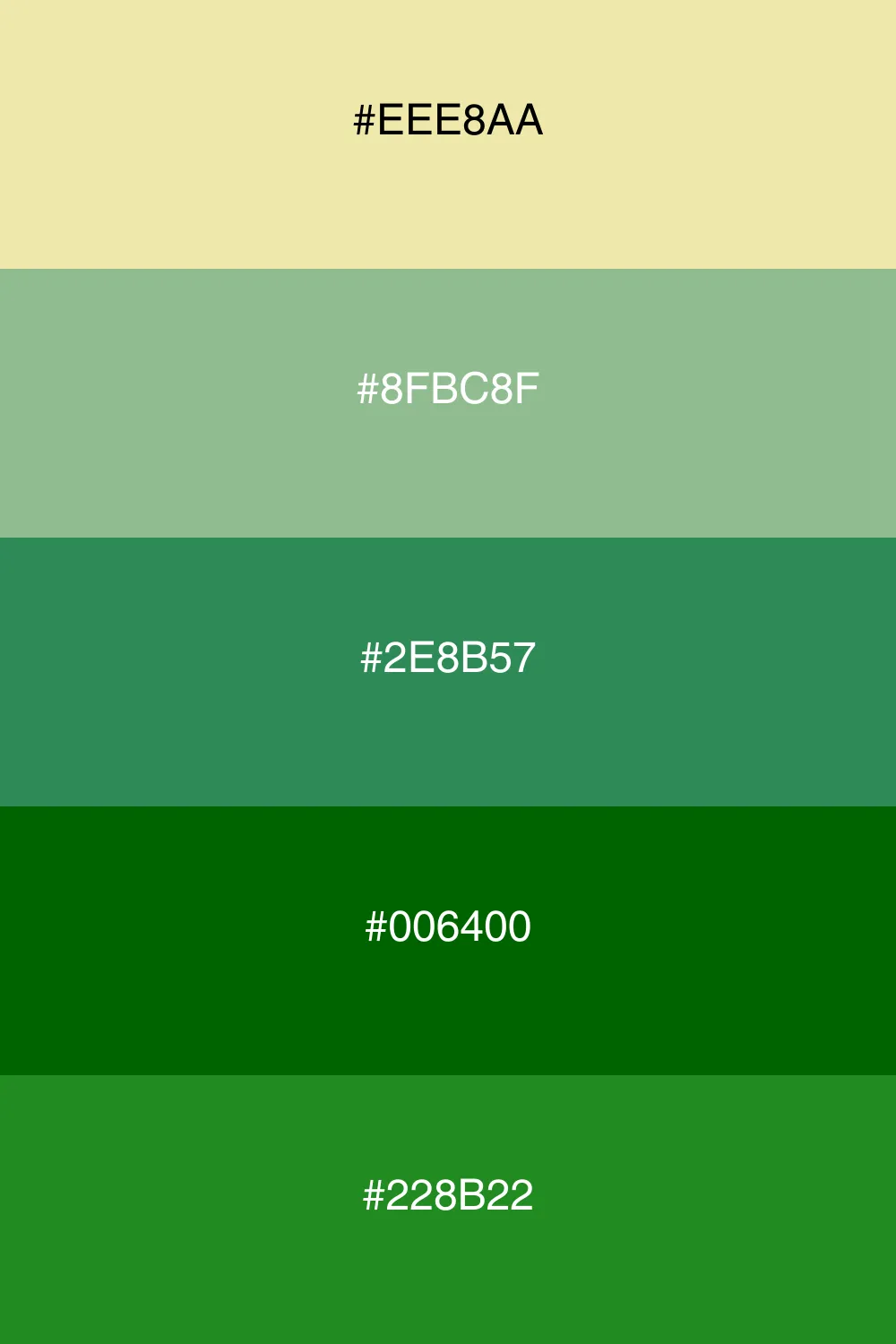 A fresh palette inspired by the colors of a forest.