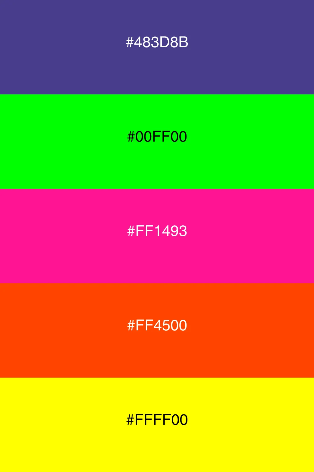 Élénk neon színek, modern és figyelemfelkeltő.