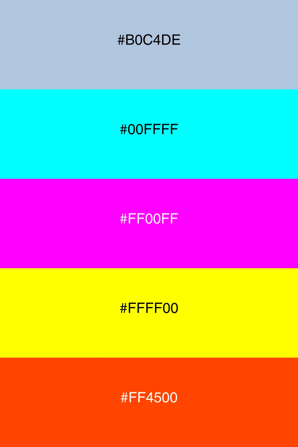 Élénk, figyelemfelkeltő neon színek.
