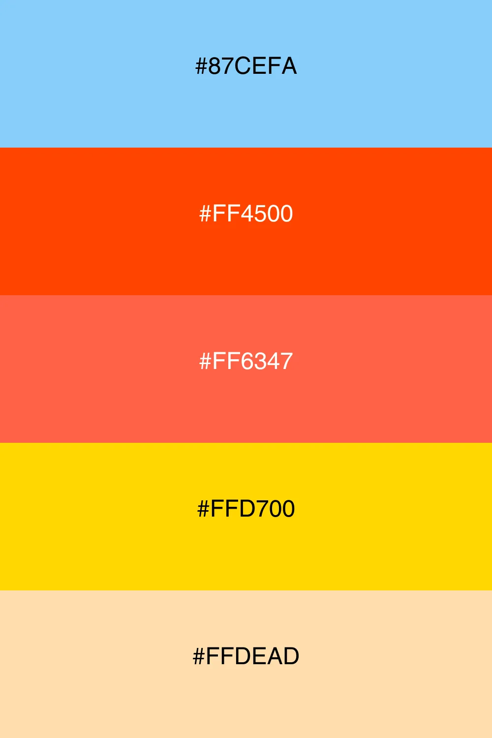 Paleta inspirowana zachodem słońca.